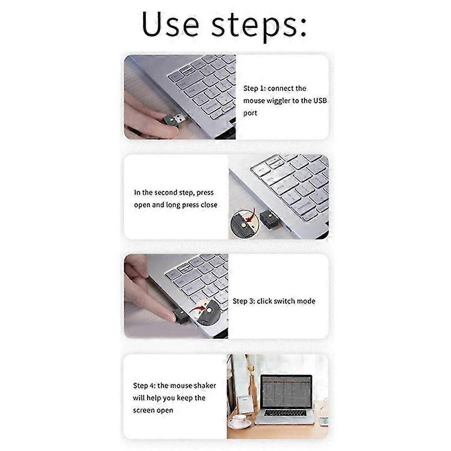 2Pcs USB Mouse Jiggler,Undetectable Automatic Computer Mouse Mover Jiggler, Keeps Computer Awake,Sim