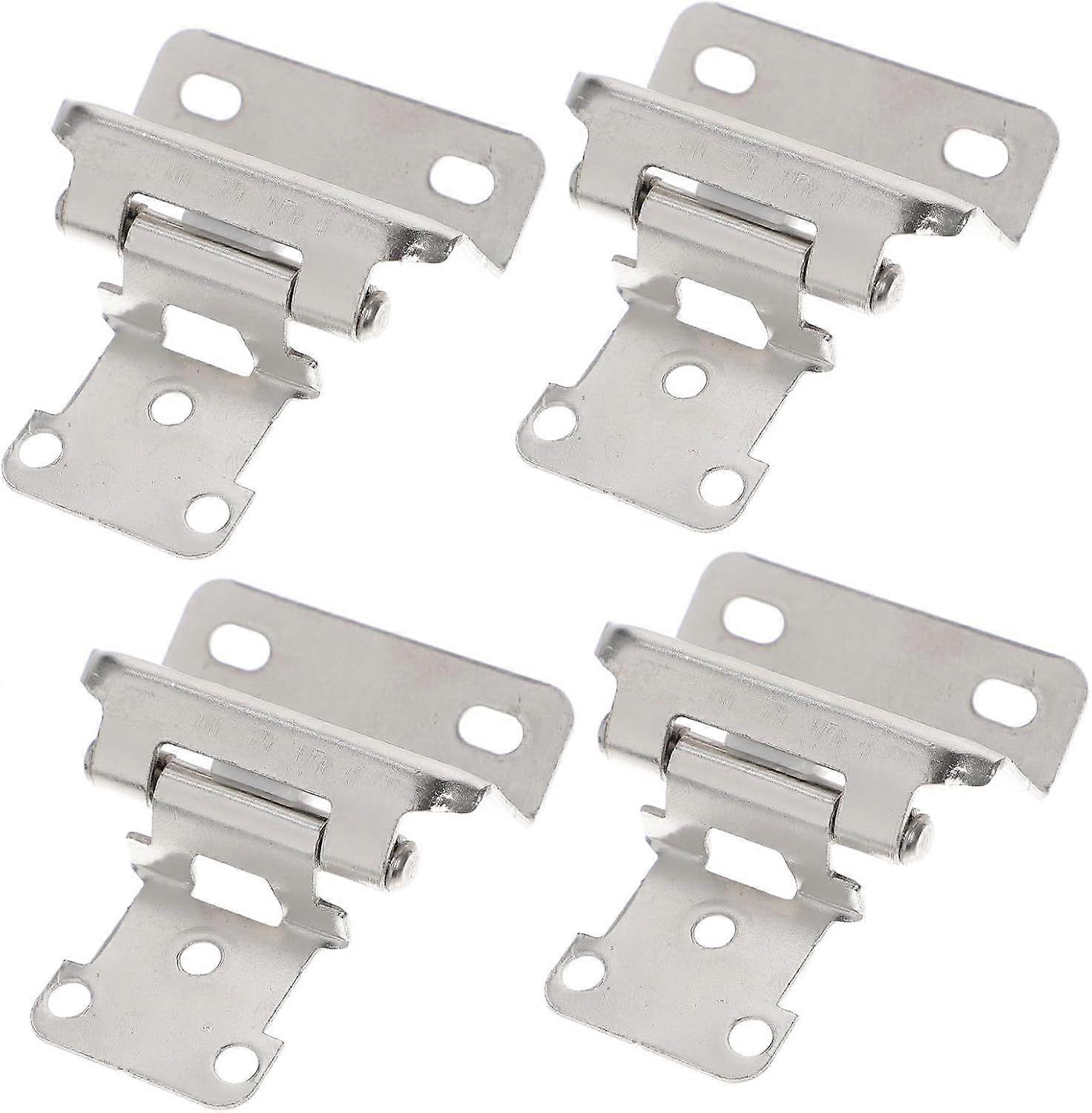 4pcs Self Closing Cabinet Door Hinges Silver Iron Material Practical