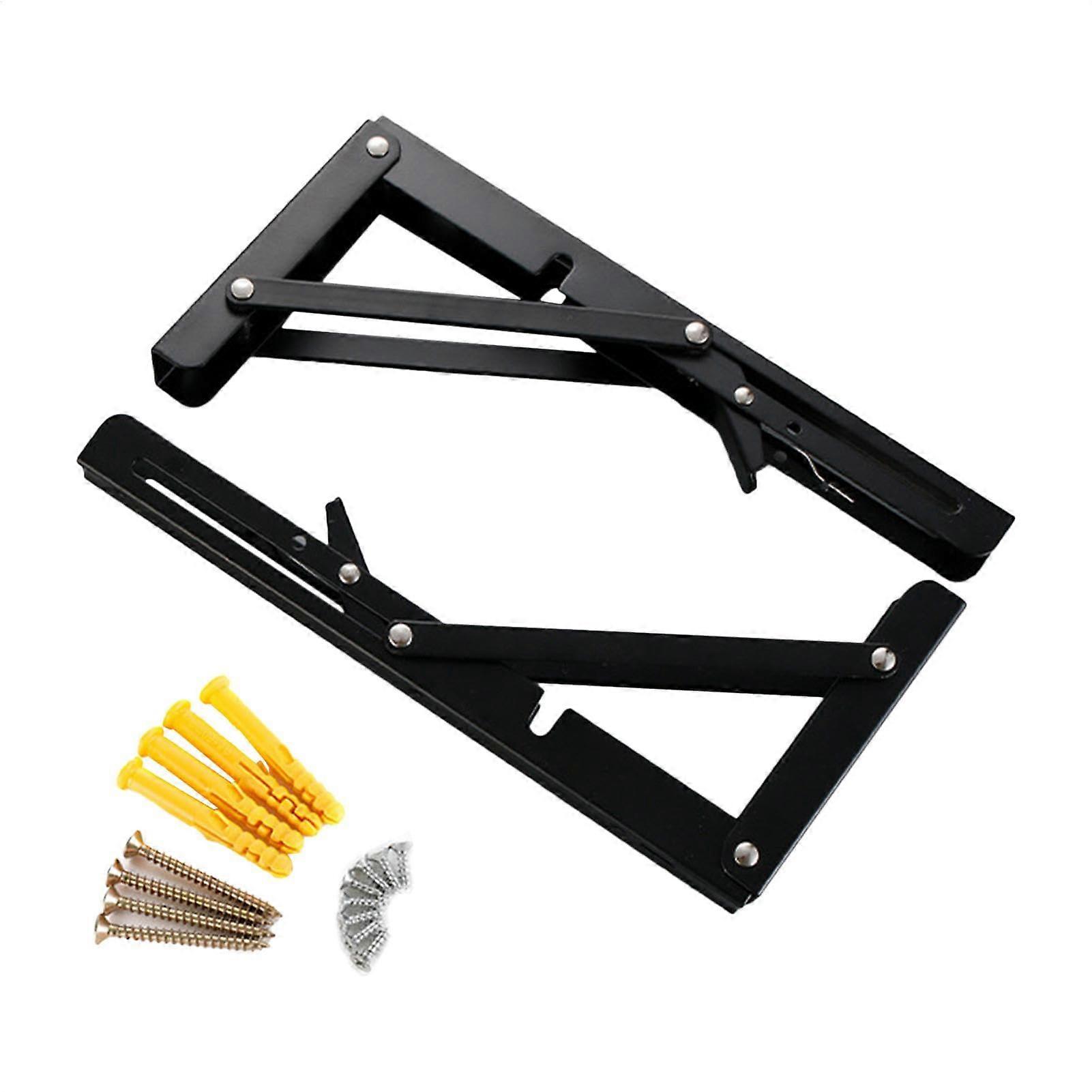Heavy Duty Folding Shelf Brackets with Triangle Design, Space Saving Wall Mounted Table Support
