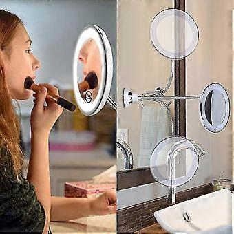 Flexible Gooseneck 10x Magnification LED Lighting Mirror Lighting, Bathtub-dery