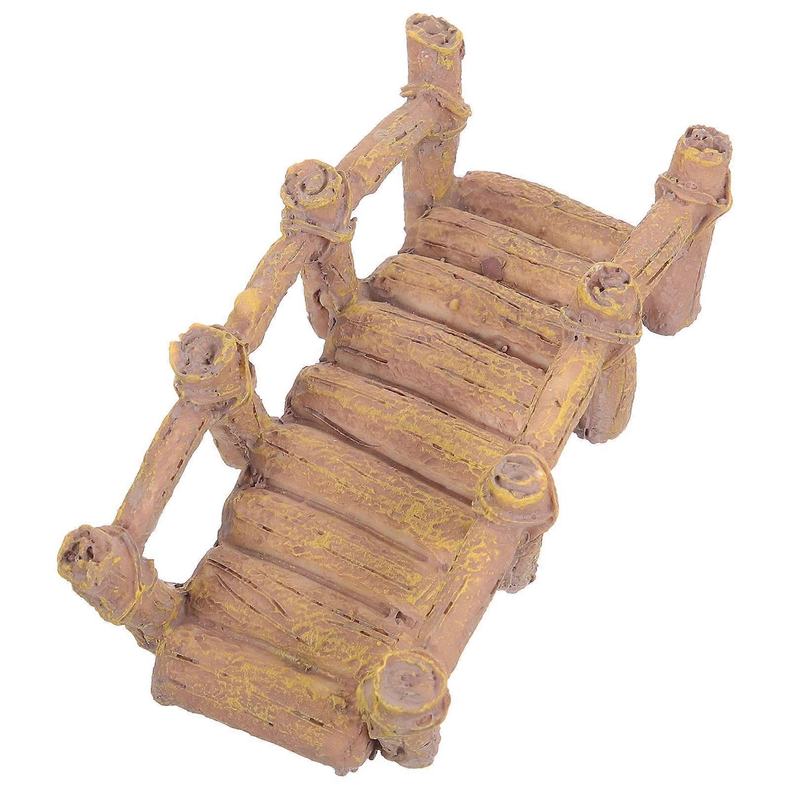 Micro Landscaping Bridge Model Resin Decor for Decoration 2Pcs Tiny Bridge