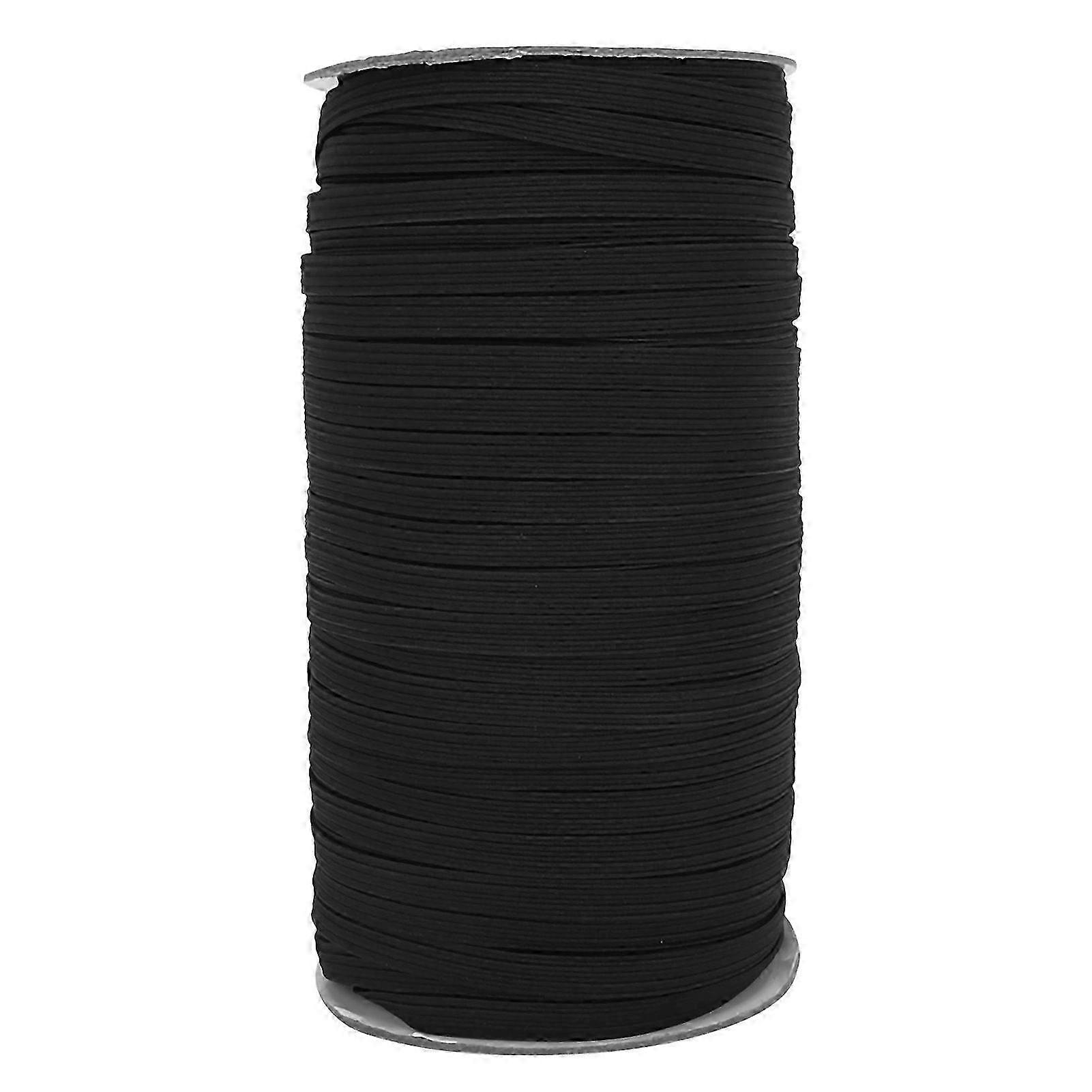 0.6cm 90m/Roll Flat Elastic Cords Stretchy Threads Cable Strings compatible with DIY Cloth CraftBlack