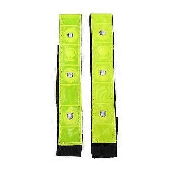 2 x reflecterende band arm beenriem riem 4 LED-licht fietsen hardlopen joggen