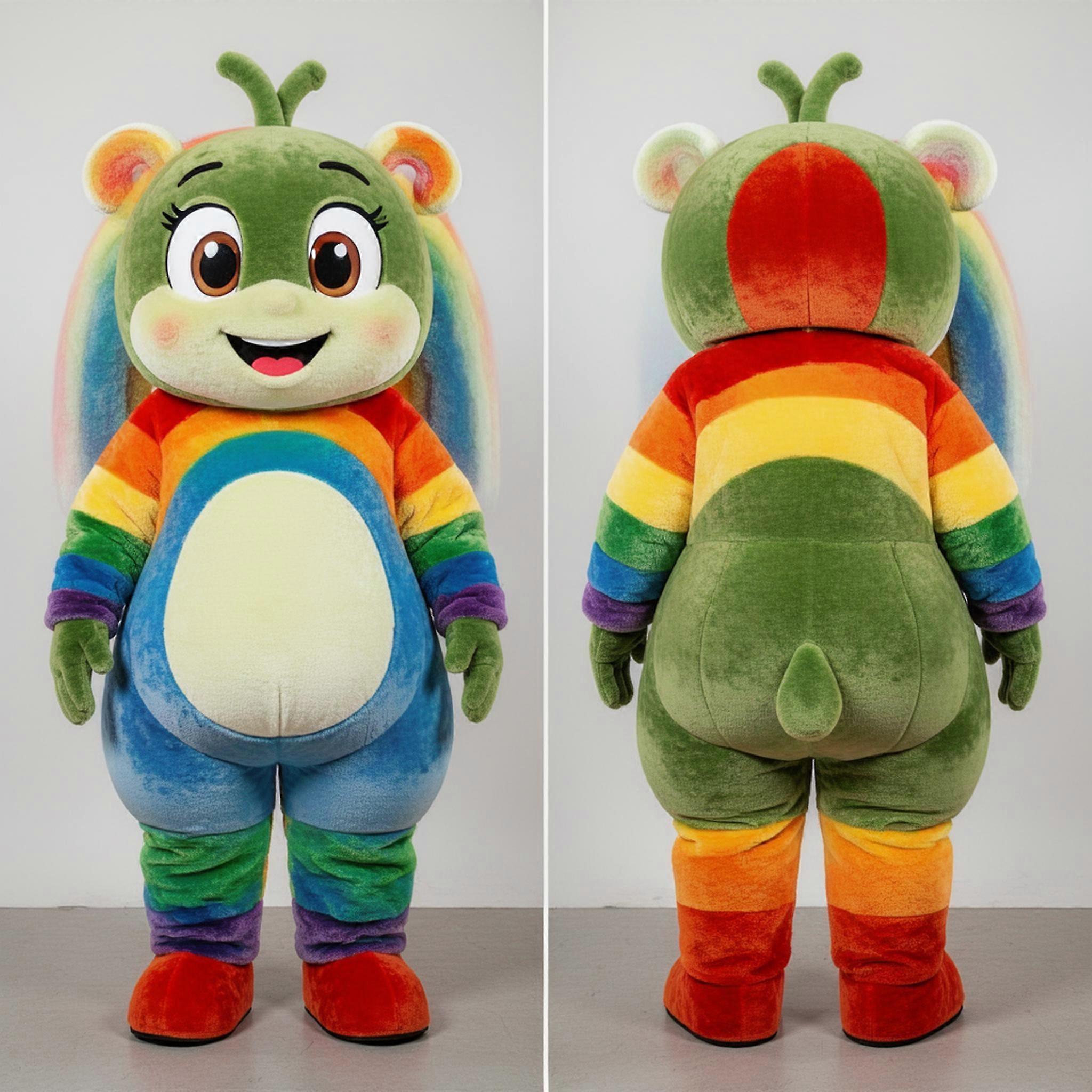 MASTICOT Olive Green Padded Rainbow Mascot