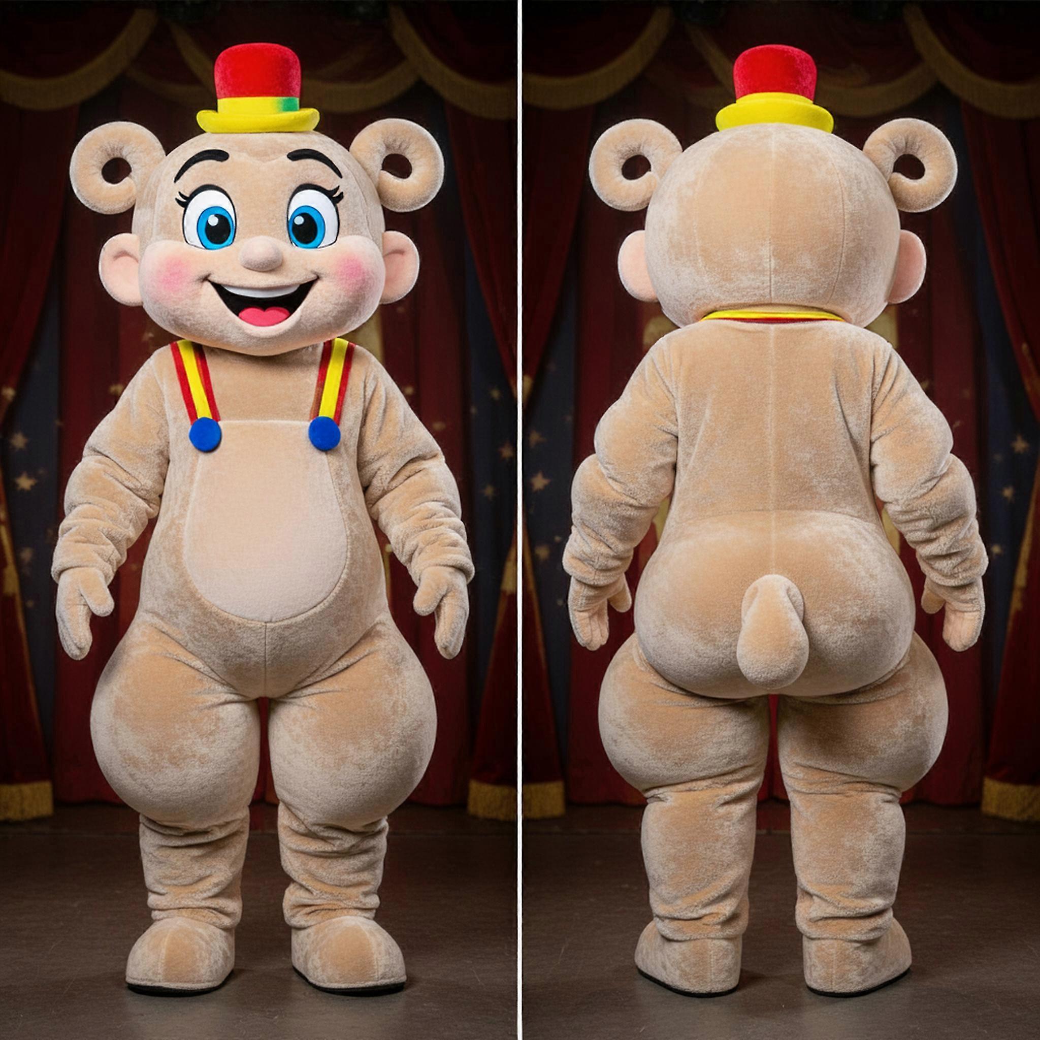 MASTICOT Beige Flexible Contortionist Mascot
