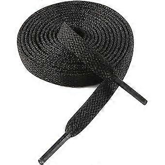 Svarta platta skosnören för sneakers, platta skosnören för sneakers - ekonomiska, 8mm breda, 29 färger 14 längder att välja