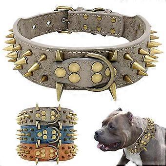 Pet Dog Collar for Large Dogs Cool Spiked Studded Leather Punk Rivet Dog Collar for German Shepherd Mastiff Rottweiler Bulldog