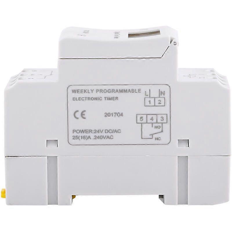 Programmable weekly timer switch, relay switch, with LCD screen, 16-on and 8-off timer, AC/DC 24V