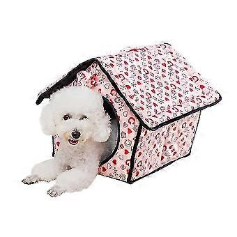 Het hele jaar door universele draagbare hondenhut warm en gezellig thuisbed voor honden Katten puppy's konijnen binnen buitengebruik voor huisdieren onder de 3kg (roze)