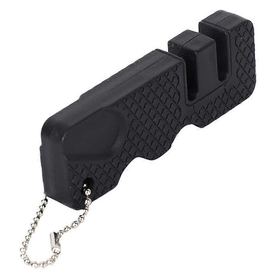 Knife Sharpener, Professional 2 Stage Manual Sharpener Safe Sharpening Tool for Sharpening Kitchen Knives(2pcs, black)