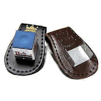 Hoogwaardige poolbiljart- en snookeraccessoires: leren magnetische riemclip, krijthouder, accessoire (kleur willekeurig geleverd, LG).