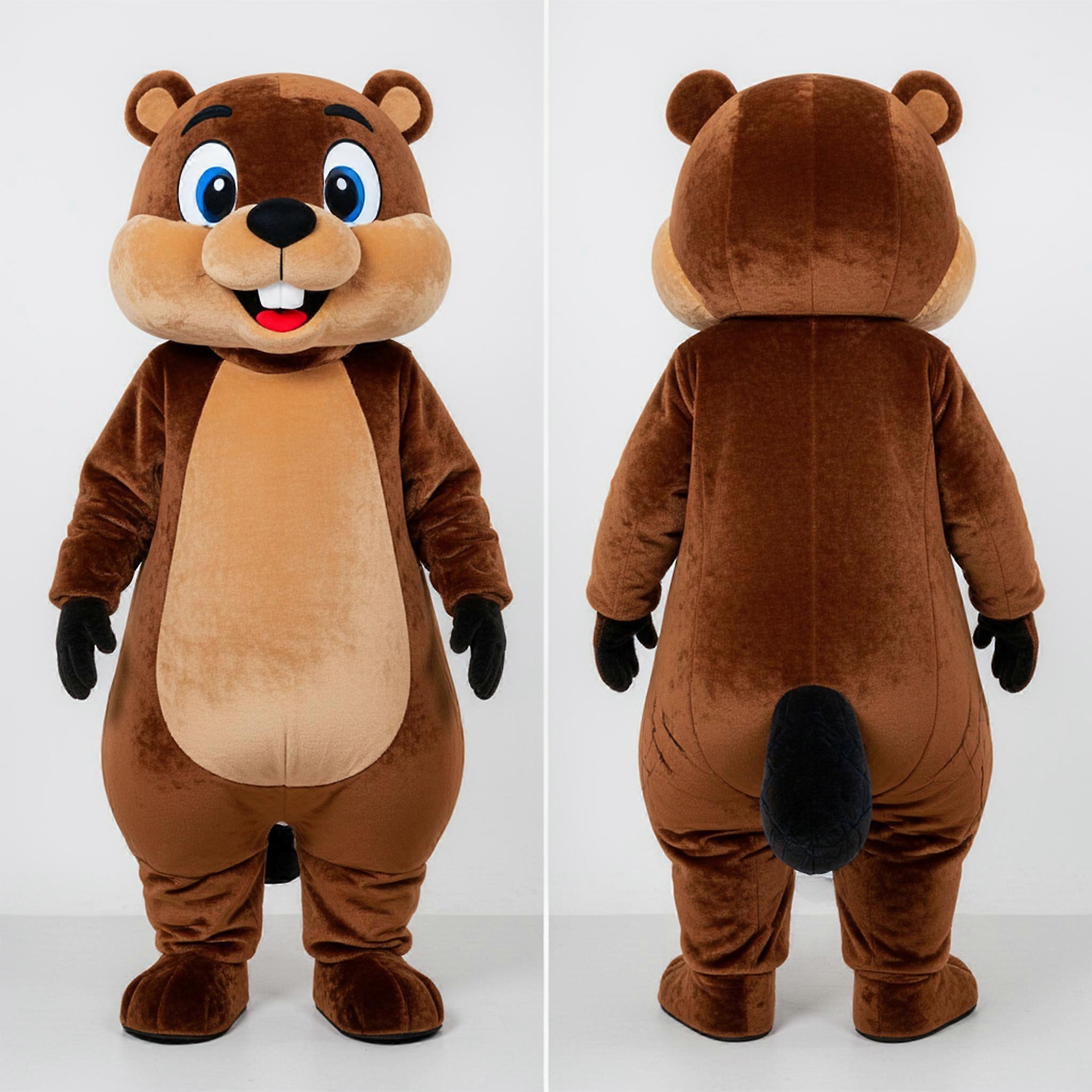 MASTICOT Brown Fluffy Beaver Mascot