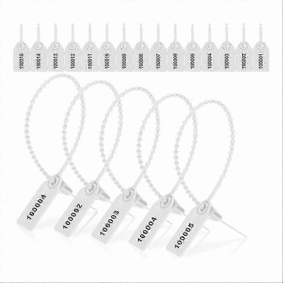 1000 tamper-evident white plastic security labels