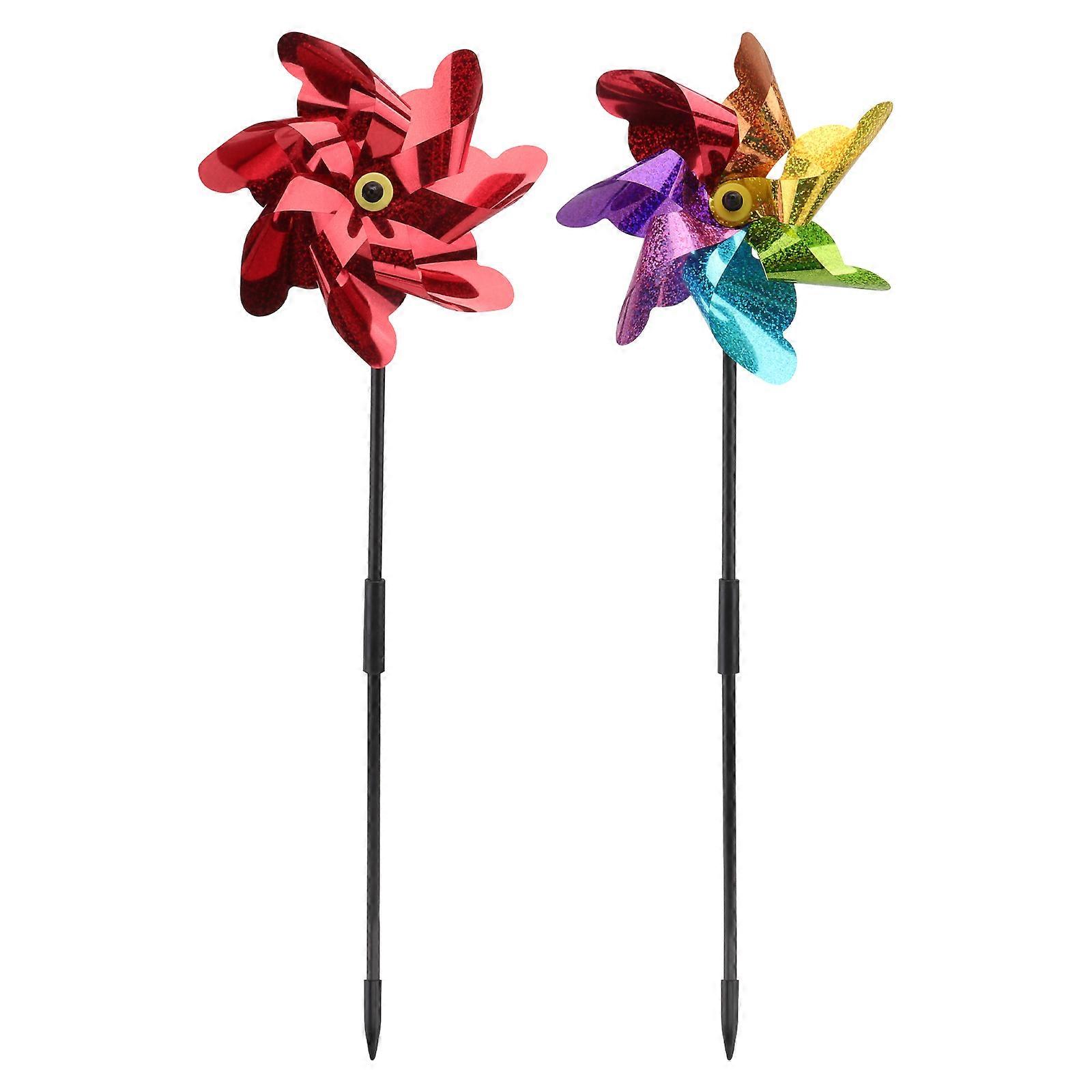 Flashing Windmill Bird 2Pcs for Yard Decor Use