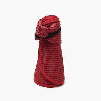 Summer women's beach open-top straw hat, adult straw woven wide-brimmed straw hat, suitable for travel, sun protection, beach hat, red, one size fits 