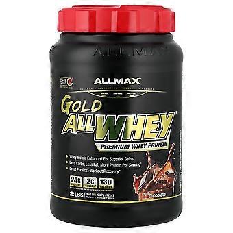 ALLMAX, GOLD ALLWHEY®, Proteine ​​del siero di latte premium, Cioccolato, 907 g (2 libbre)
