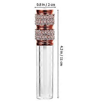 Golden Lipstick Bottle for Storage 5Pcs Rhinestone Design Easy to Carry