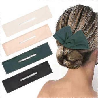 Deft Bun, 4 Pieces Hair Bun Maker French Hairstyle Twist Hair Tool Solid Color-brnv