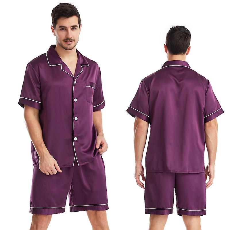 Herren Satin Seide weiche Sleepwear Pyjama Set