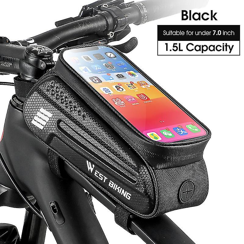 Bicycle Mobile Phone Holder, Waterproof Handlebar Bag For Smartphone Under 7 Inch