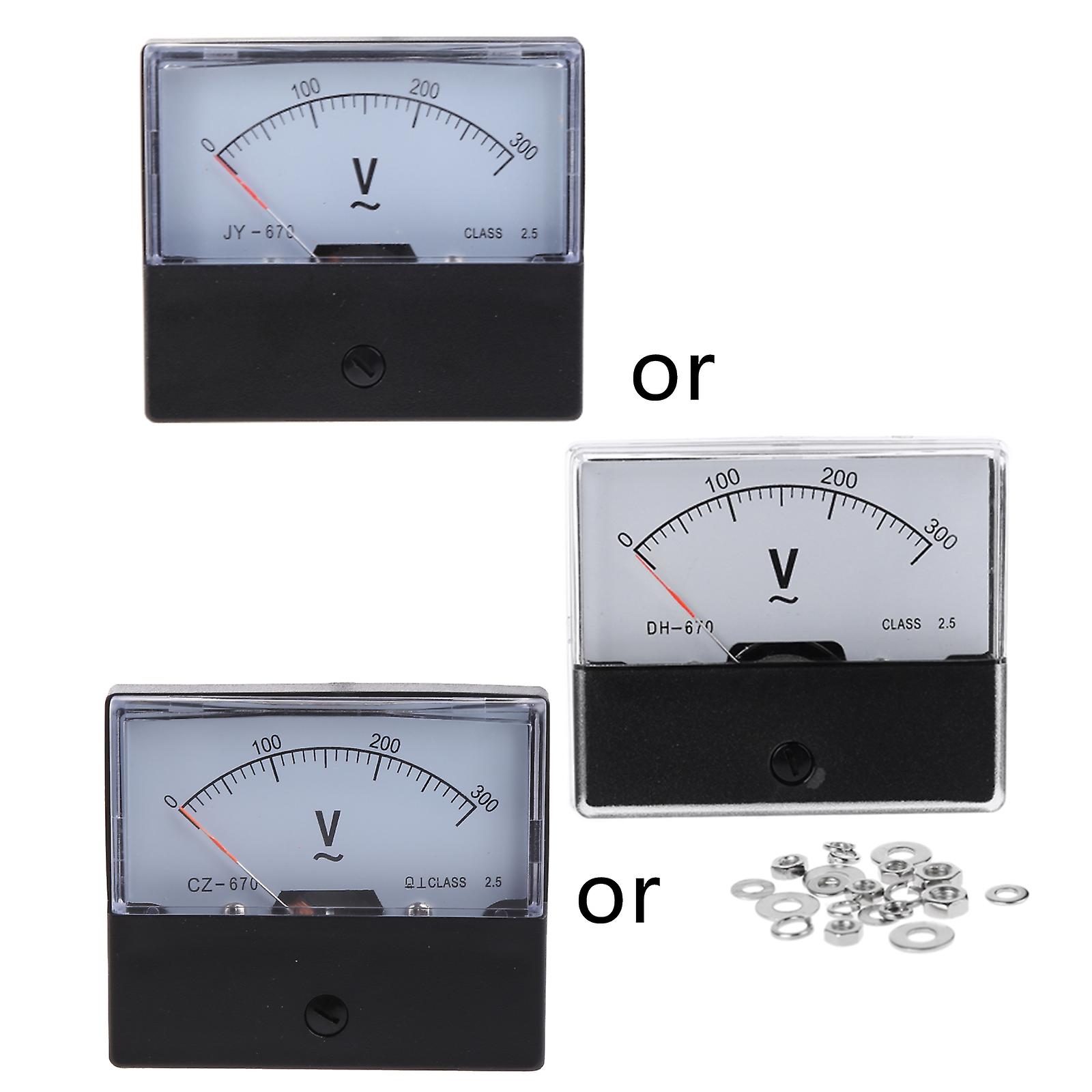 Analog Voltmeter Panel Pointer Volt Voltage Meter Gauge AC 0-300V 68mm/2.7in