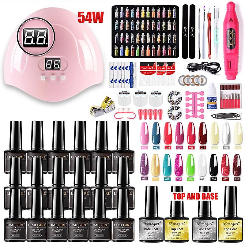 Poly Nail Gel Set For Nail Extensions Gel Nail Polish Set With Led Nail Dryer Manicure Set Kit 8