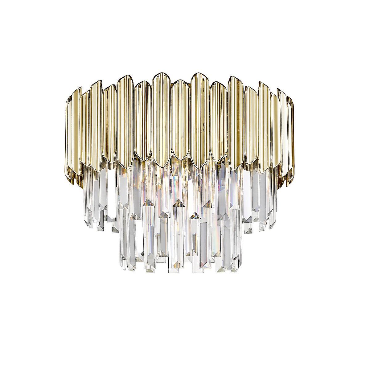Gladius Crystal Ceiling Light, Gold, Clear, 5x E14