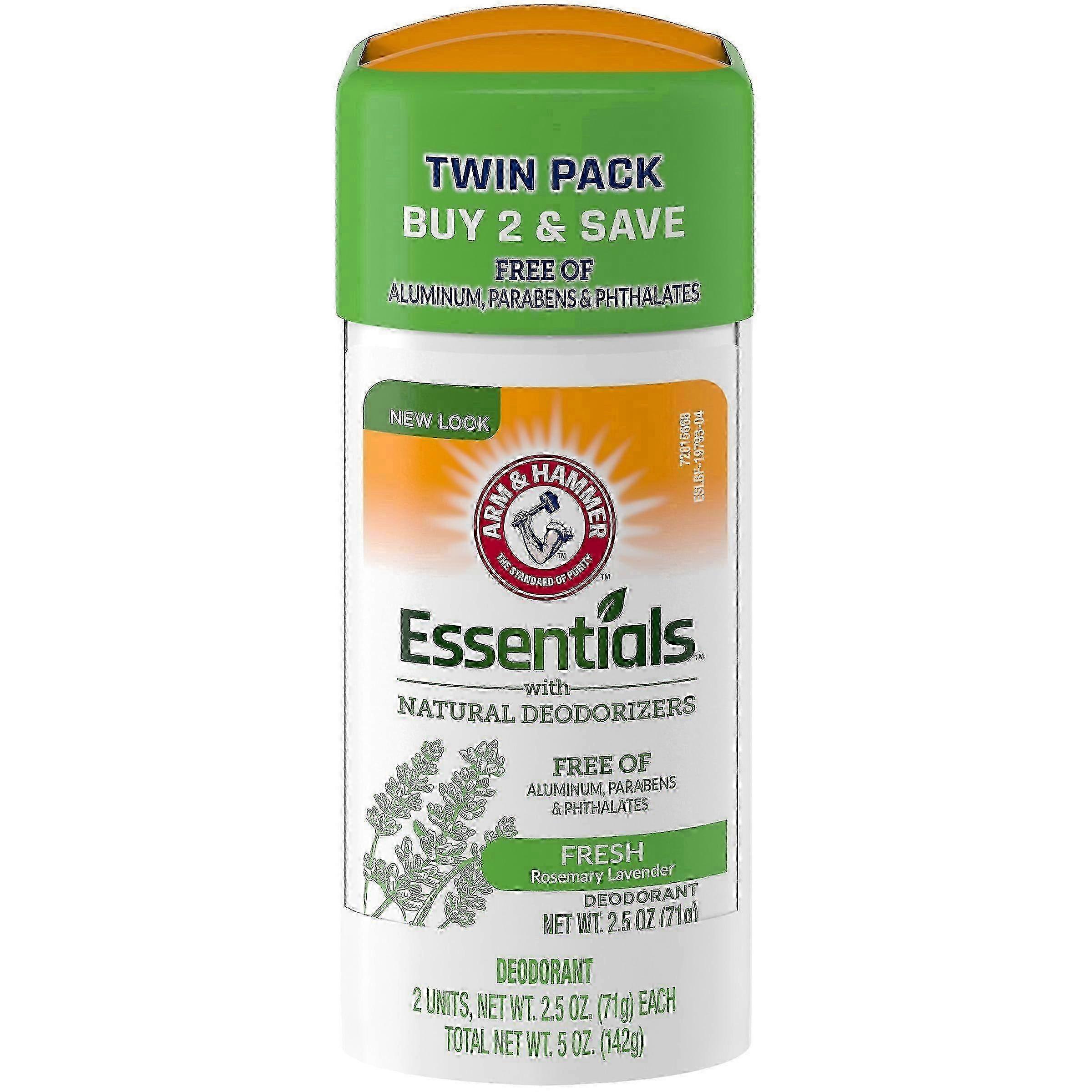 Arm & Hammer Essentials除臭剂,新鲜迷迭香薰衣草,2.5盎司X 2个