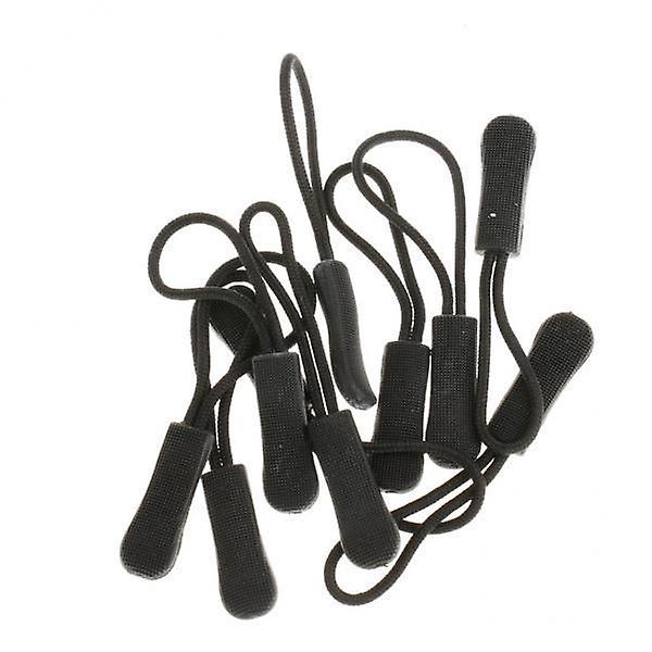 7x10pcs Zipper Pull Cord Zip Puller Fastener Slider Replacement Black