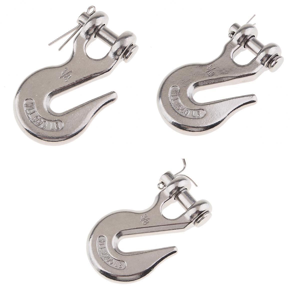 304 Stainless Steel Swivel Eye Clevis Lifting Chain Snap Hook 1/4+3/8+5/16 "