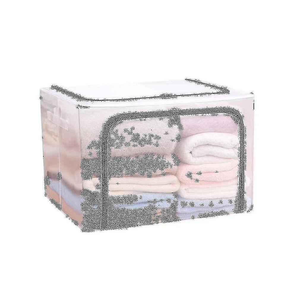 Cloth Clothes Steel Transparent Storage Box Bed Sheet Blanket Pillow Shoe Rack Container Foldable S