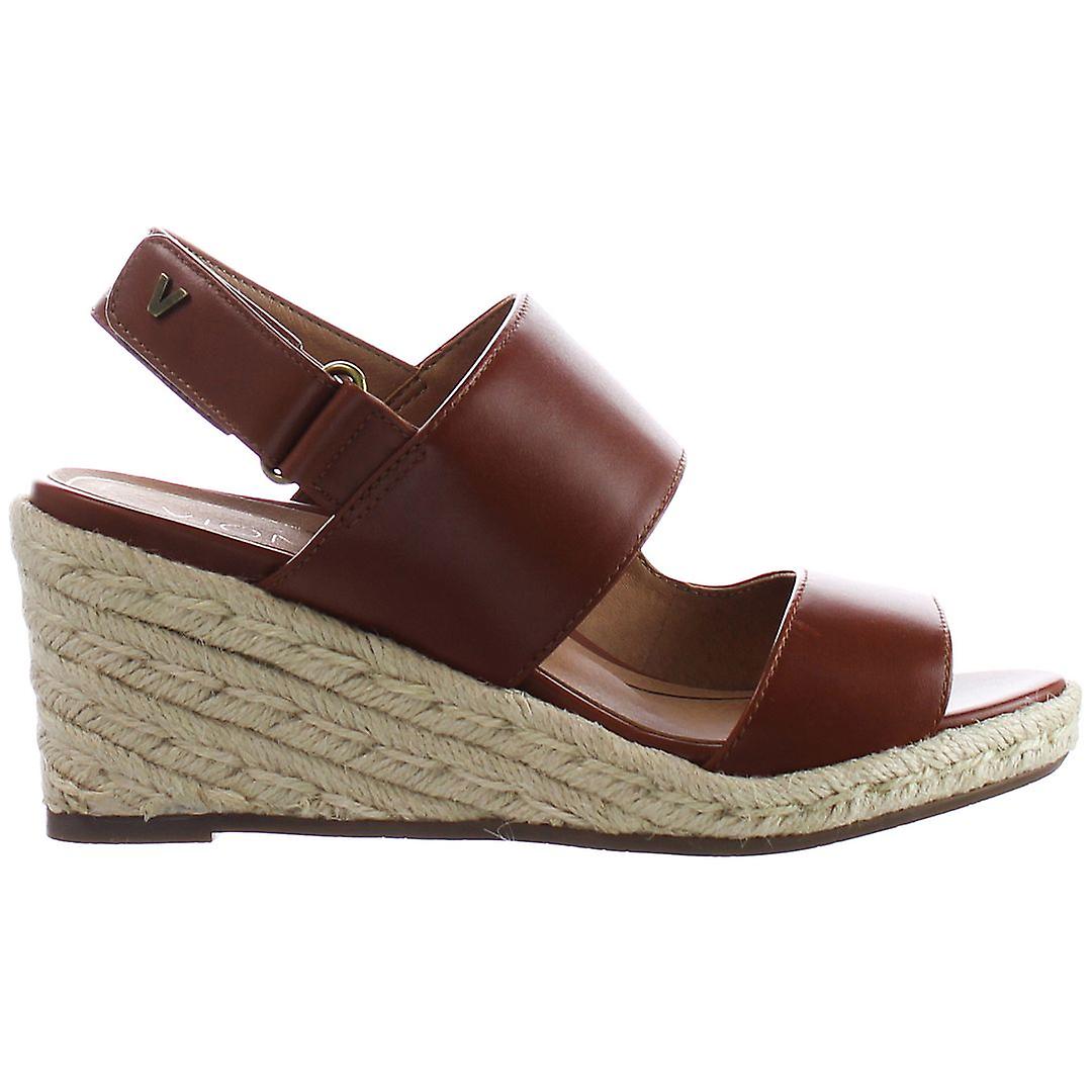 Vionic Brooke Strap Up Brown Smooth Leather Womens Wedges 10011141215