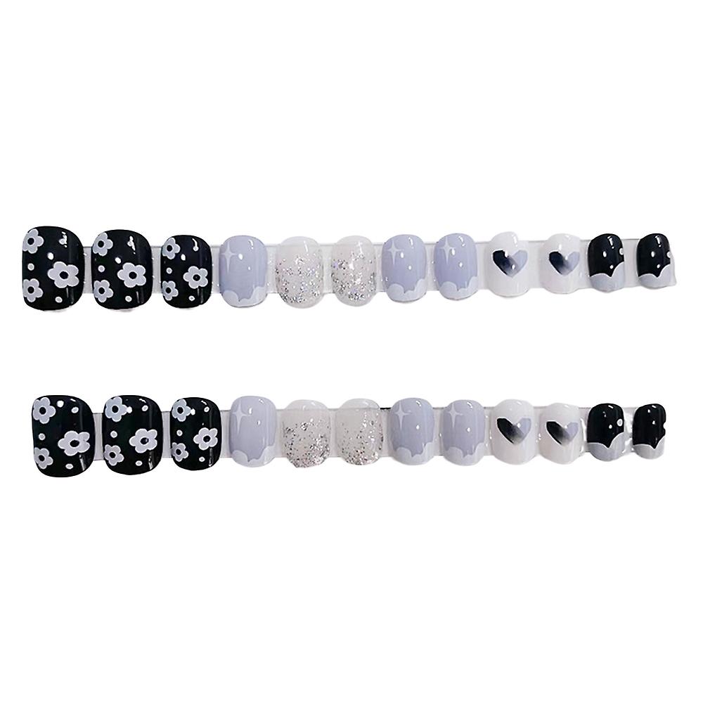 False Nail Salon Set Removable No Fading Nail With Colorful Glitter