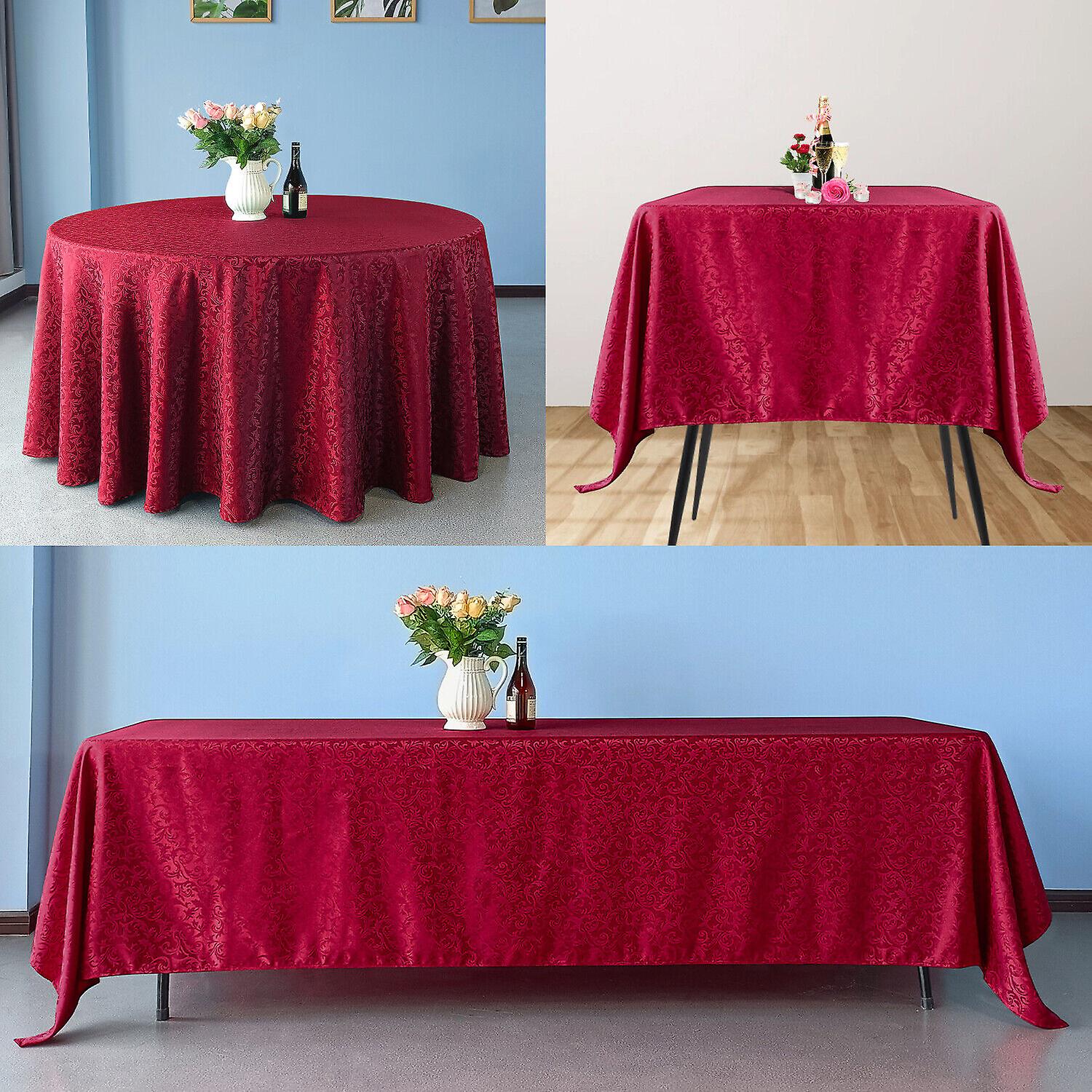 Square Floral Jacquard Tablecloth