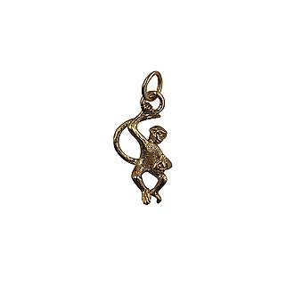 9ct Gold 22x12mm Monkey with Banana Pendant or Charm