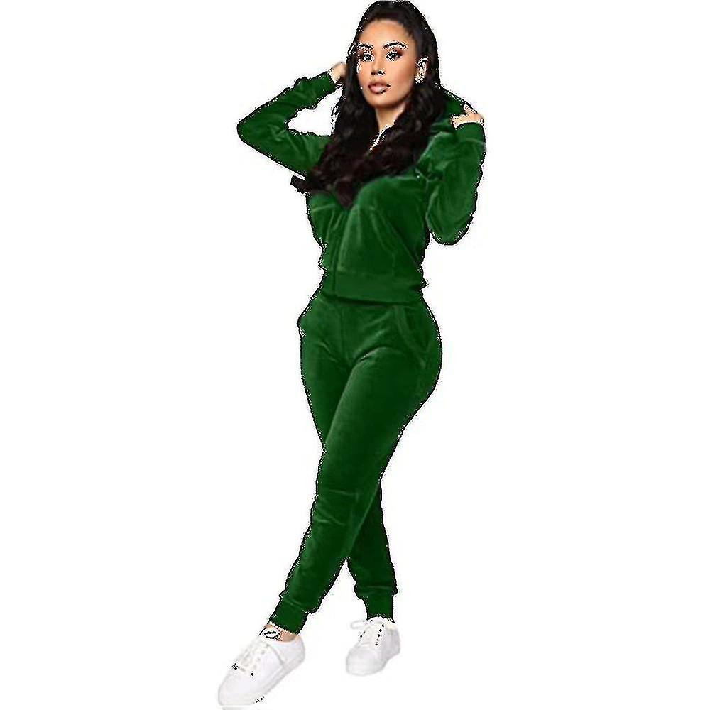 Velour Tracksuit Set Sudadera Mujer Sudadera Full Zip Sudadera con capucha