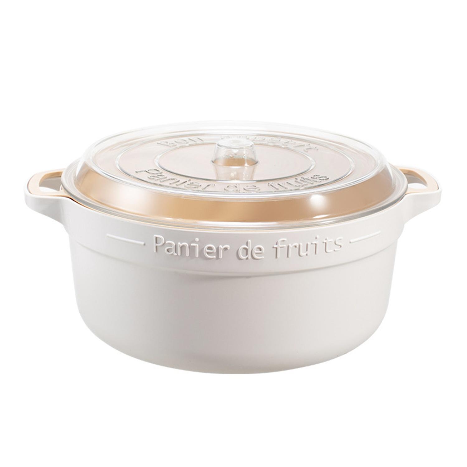 1 Set Double-layer Large Capacity Drain Basket Plastic Practical Dustproof Colander Basket for Home