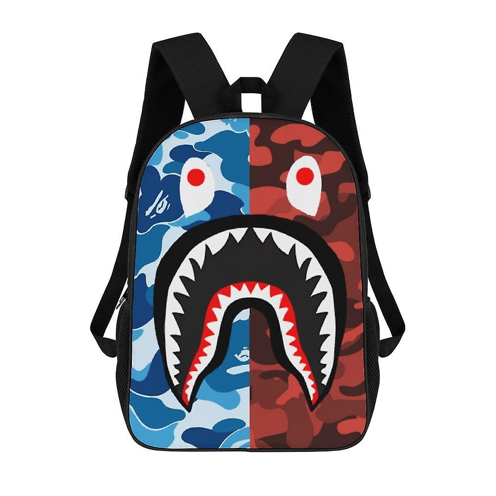 bape laptop backpack BAPE Camo Shark Backpack 17 Inch Shoulder Bag Sturdy Laptop Backpack  Daypack for Men Women Travel School