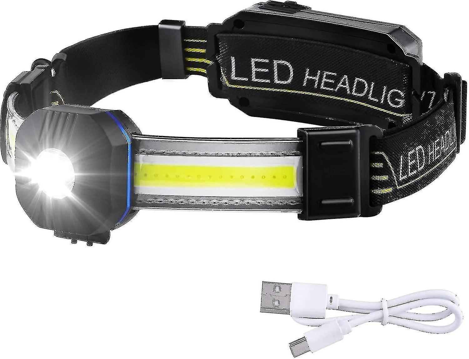 Headlamp, Rechargeable Led Running Light, 1500 Lumens, 10 Modes, 7 Lights