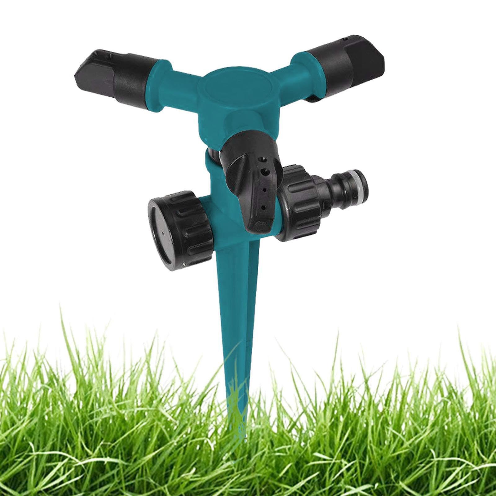 Automatic Rotating Sprinkler W/Tripod 360-Degree Watering Nozzle For Garden