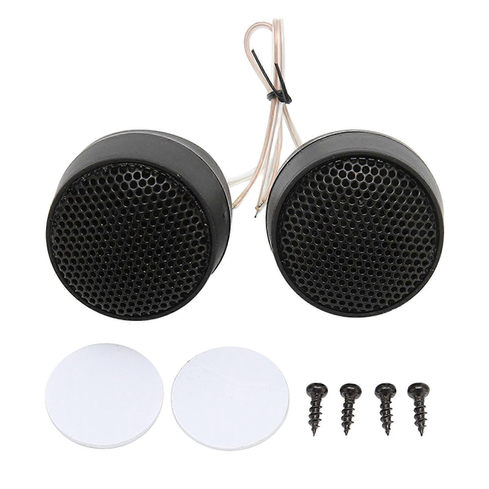 Pair Mini Dome Tweeter 10W 4 Round Speaker Attachment Black Universal Automobile Audio System NO.5069