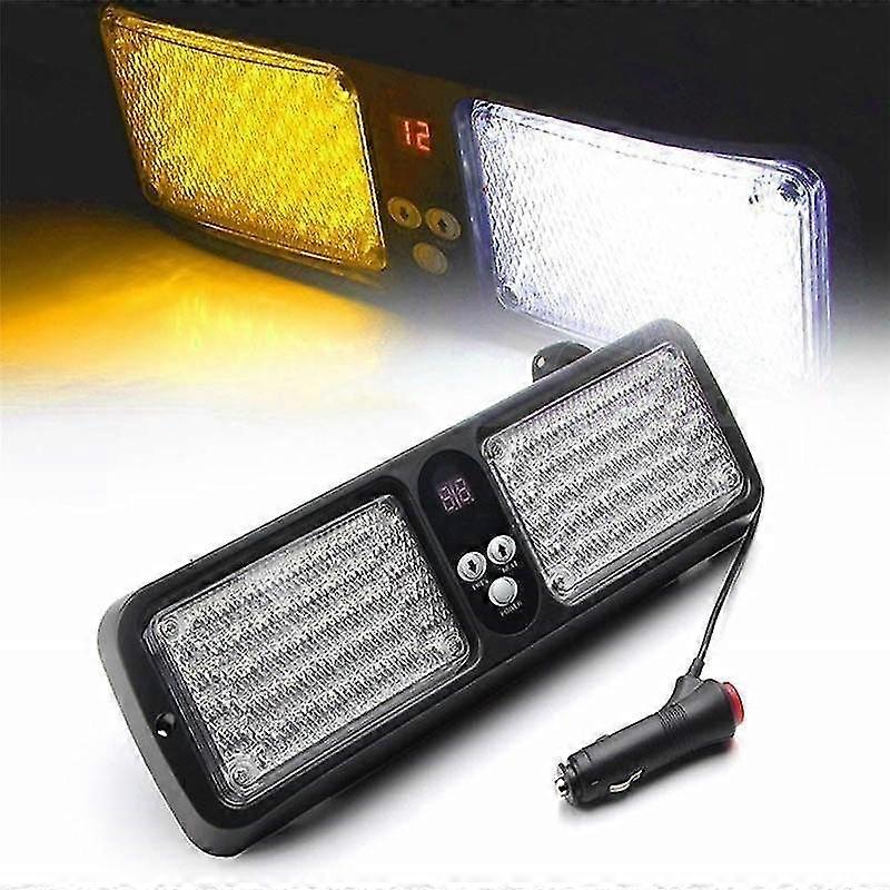 Vehicle Strobe Lights 12v 86 Led Emergency Warning Flashing Lights Hazard Beacon Lights Bar Recovery Strobe Light For Vehicle Sun Visor Windshield(1pc