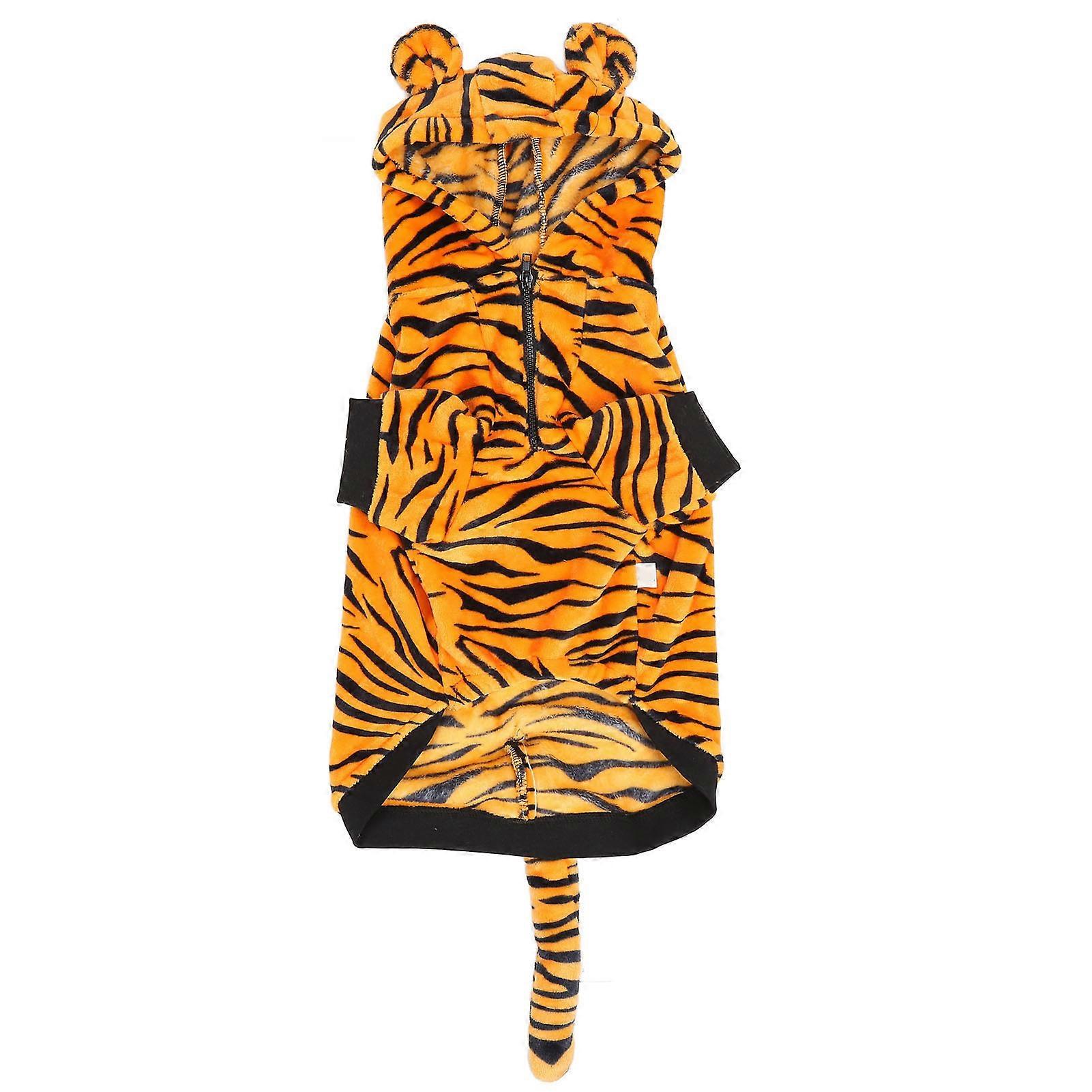 ペット暖かい服かわいいタイガーストライプは脱毛を防ぎます犬の中型および大型犬用の冬の服6XL