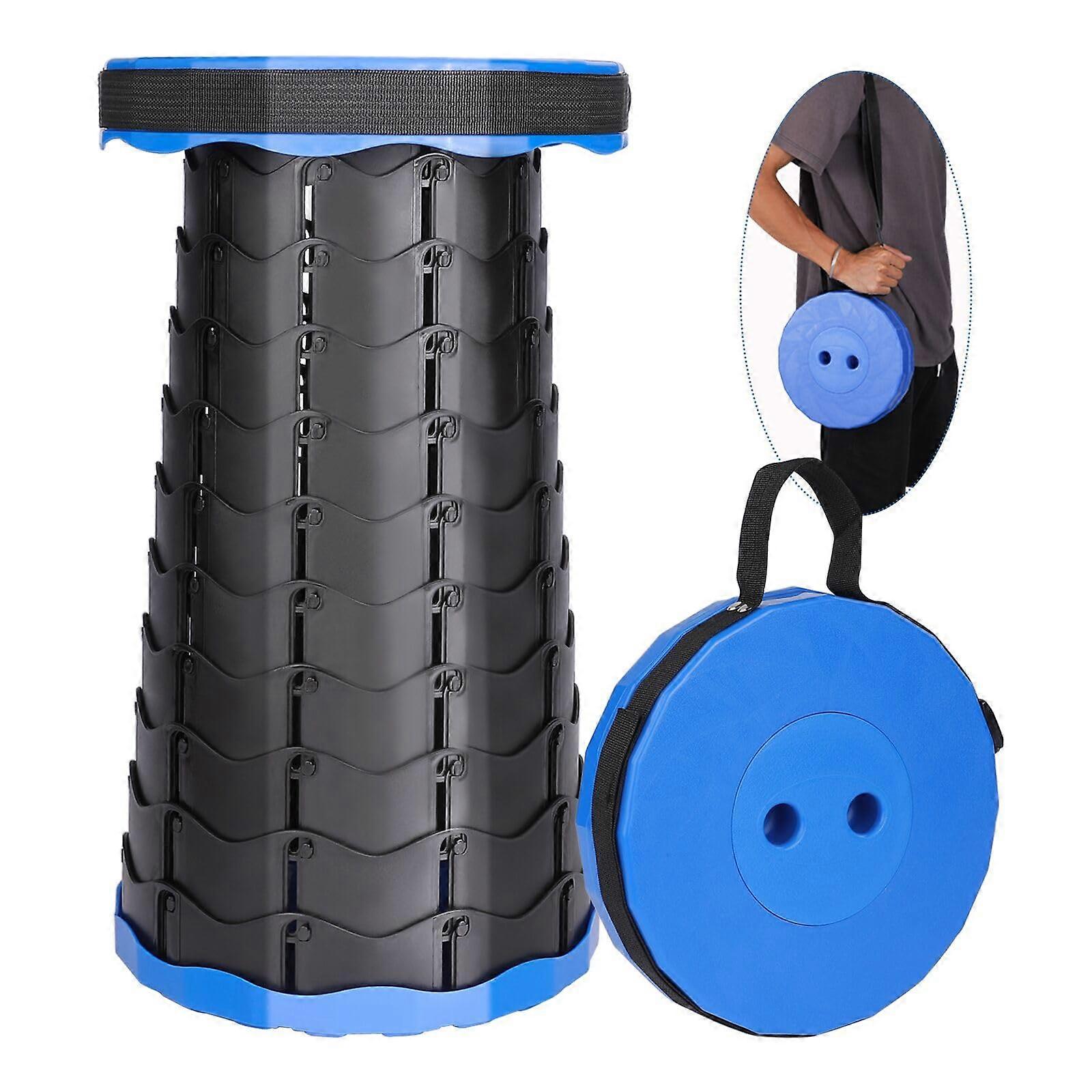 Portable Folding Stool, Second Generation Retractable Stool, Camping Stool for Fishing/BBQ/IndoorBlue