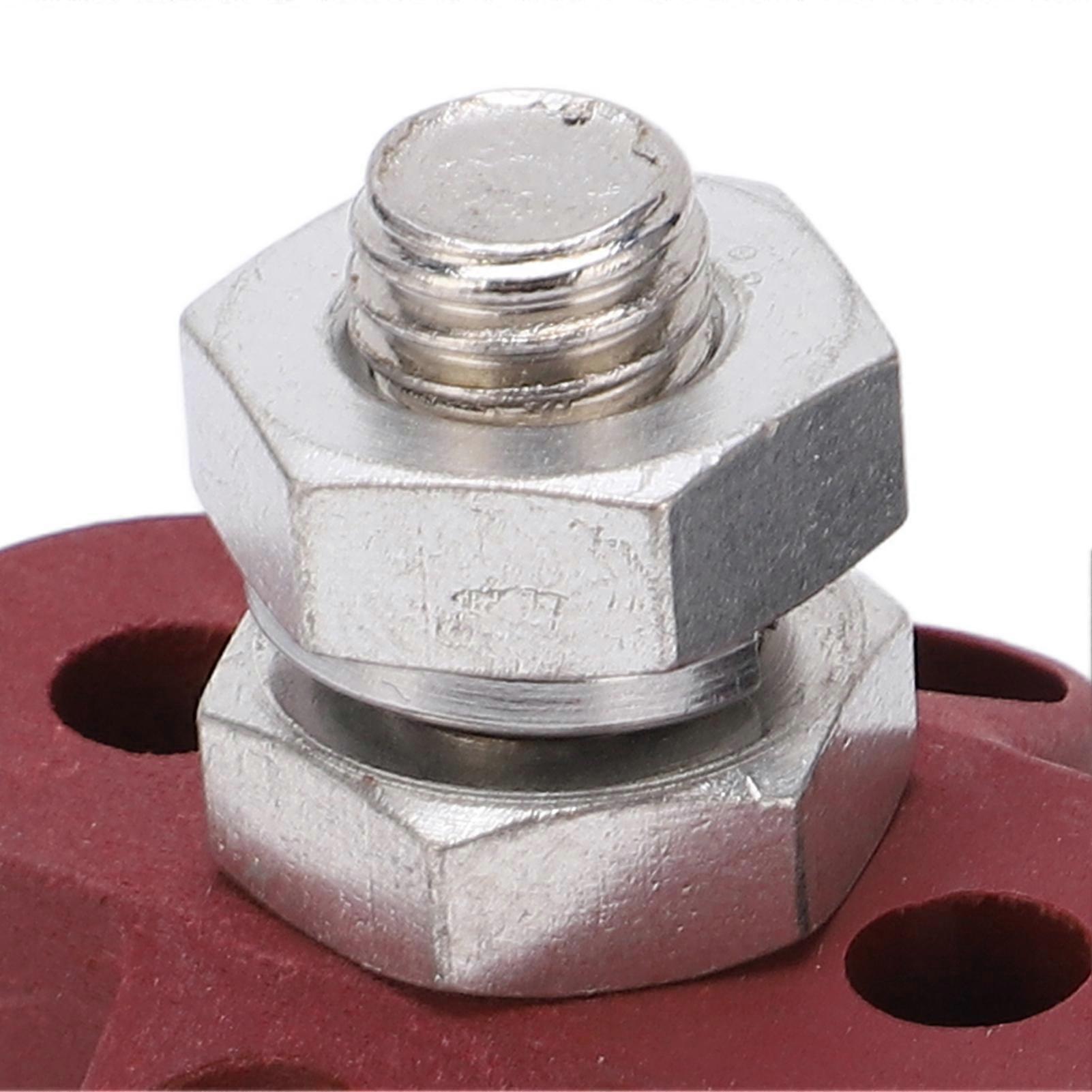 2pcs M10 Battery Power Junction Post Block Insulated Metal Terminal Stud DC48V Maximum for Cars RVs ATVs