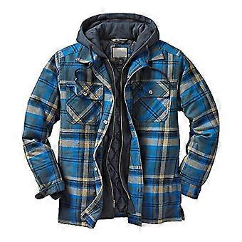 Acolchado Grueso Plaid Chaqueta Suelta Chaqueta Sudadera con Capucha para Hombres Forrado Acolchado Franela con capucha Cremallera completa