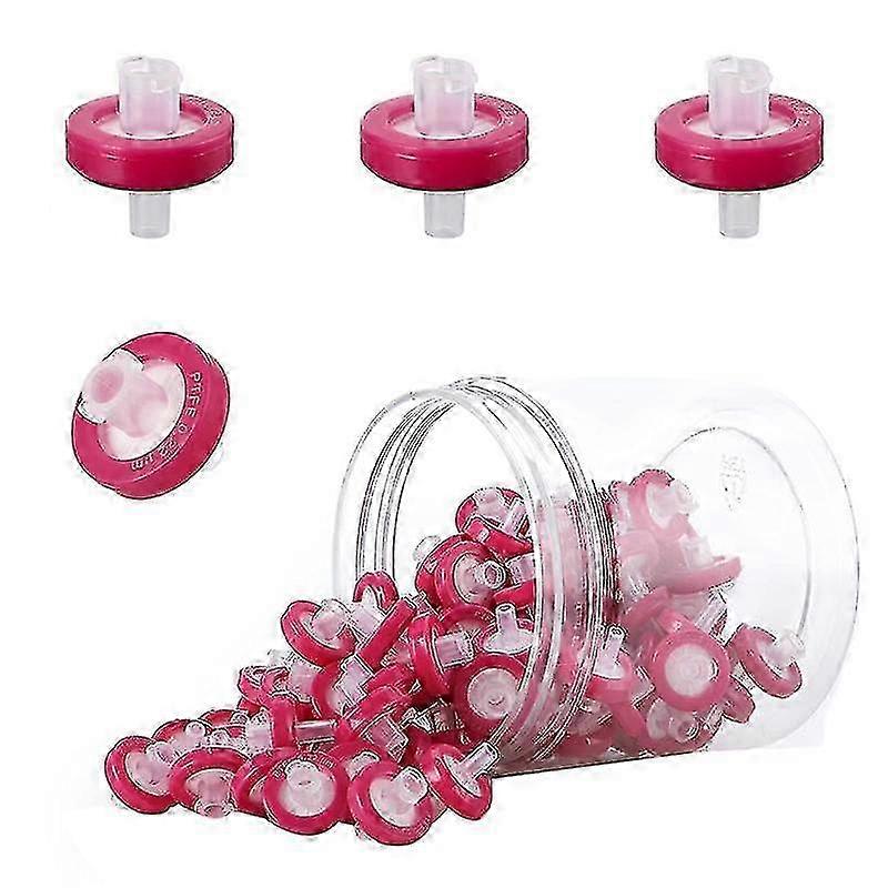 100 جهاز كمبيوتر شخصى محاقن مرشحات Ptfe مسعور 0.22um غشاء 13mm المسام الترشيح غير معقمة حقنة L