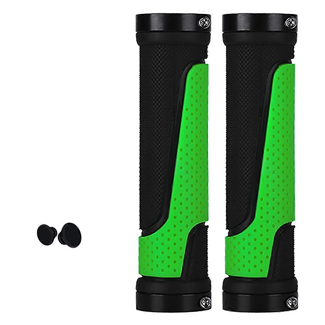 Mountain Bike Grips Non-Slip Shock-Proof Rubber Fixed Gear Bicycle Handlebar Grip Cycling Parts Gre