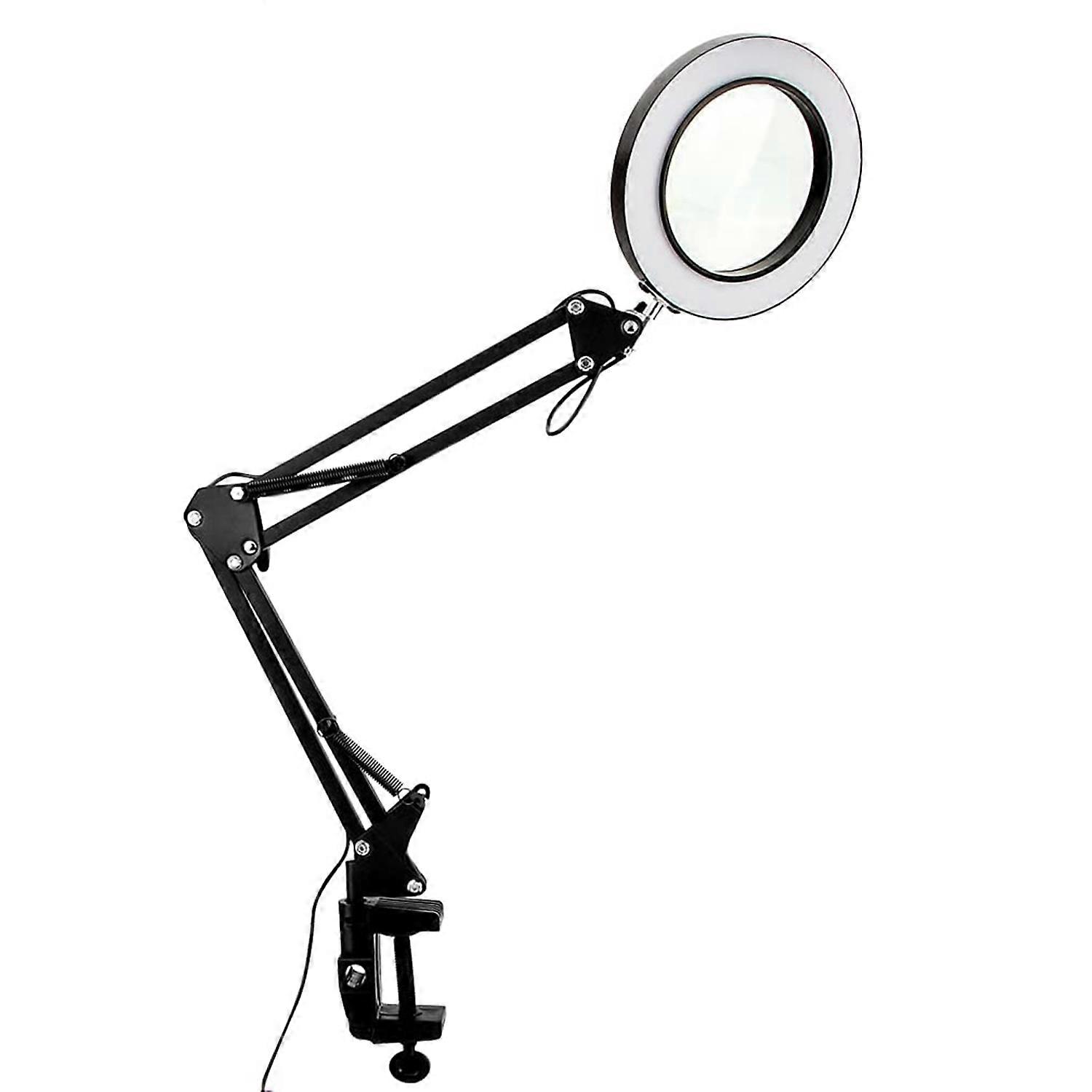 10X Magnifying Glass with Light and Clamp 3 Color Modes 10 Brightness Adjustable Magnifying Desk La
