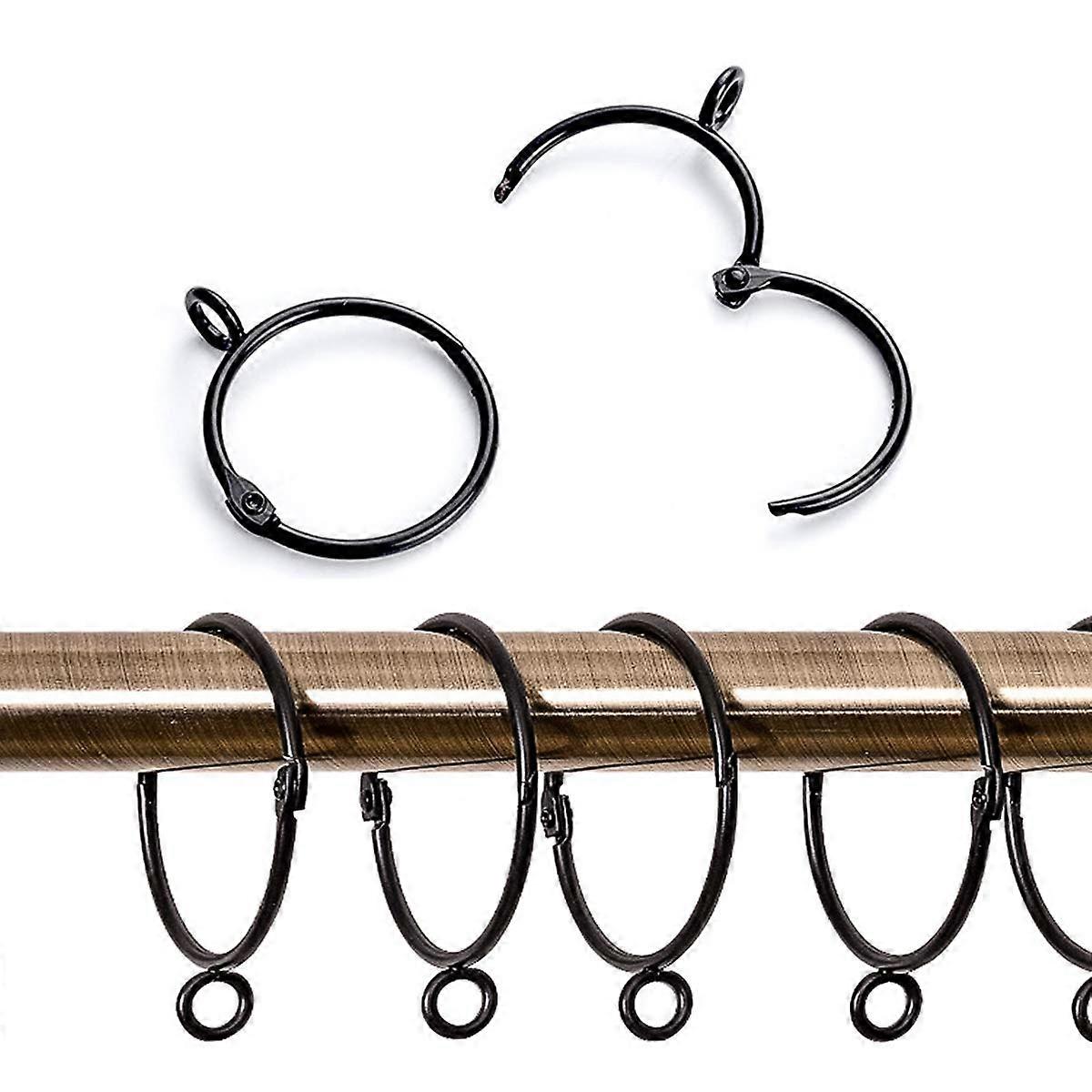 20 قطعة حلقات ستارة معدنية ، خطافات معلقة مفتوحة ومغلقة للستائر والقضبان ، متدرب 50 مم